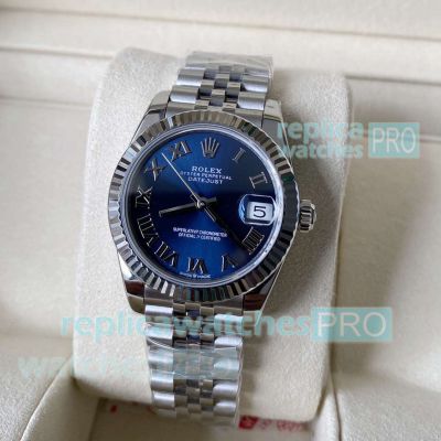 Swiss Clone A+ Rolex Datejust Blue Dial 2824 Jubilee Bracelet 31mm 